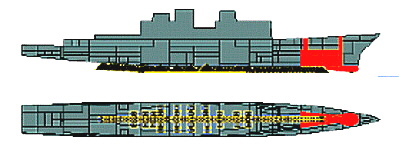 Drydock blocking modeled using POSSE's "Multiple Point Grounding" capability.