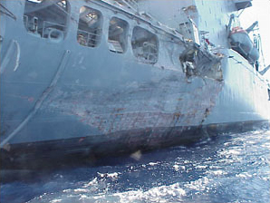 Image of USNS Yukon damage